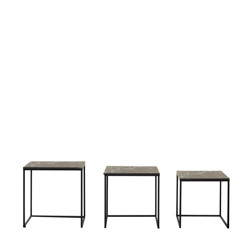 SÆT MED 3x Sort Sofabord