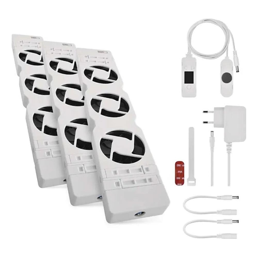 SÆT 3x Kølerventilator 5/230V hvid