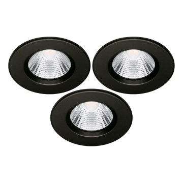 SÆT 3x LED indbygningslampe til badeværelse LED/5,5W/230V 2700K IP65 sort