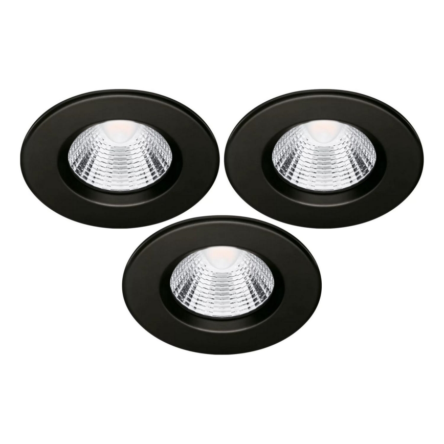SÆT 3x LED indbygningslampe til badeværelse LED/5,5W/230V 2700K IP65 sort