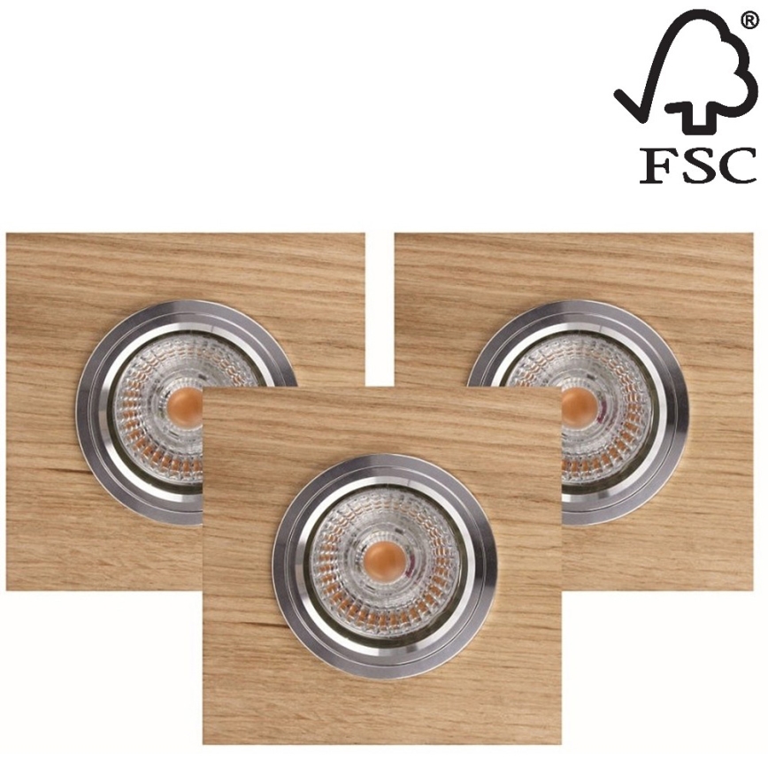 SÆT 3x LED indbygningslampe VITAR 1xGU10/5W/230V CRI 90 eg – FSC certificeret