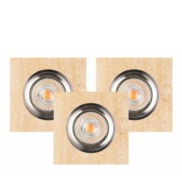 SÆT 3x LED Indbygningsspot VITAR 1xGU10/5W/230V CRI 90 sandsten