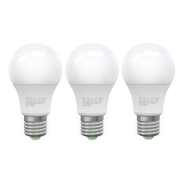 SÆT 3x LED-pære ECOLINE A60 E27/10W/230V 6500K - Brilagi