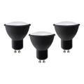 SÆT 3x LED-pære ECOLINE GU10/6W/230V 4000K sort - Brilagi
