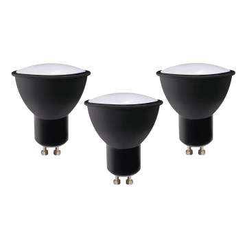 SÆT 3x LED-pære ECOLINE GU10/6W/230V 4000K sort - Brilagi