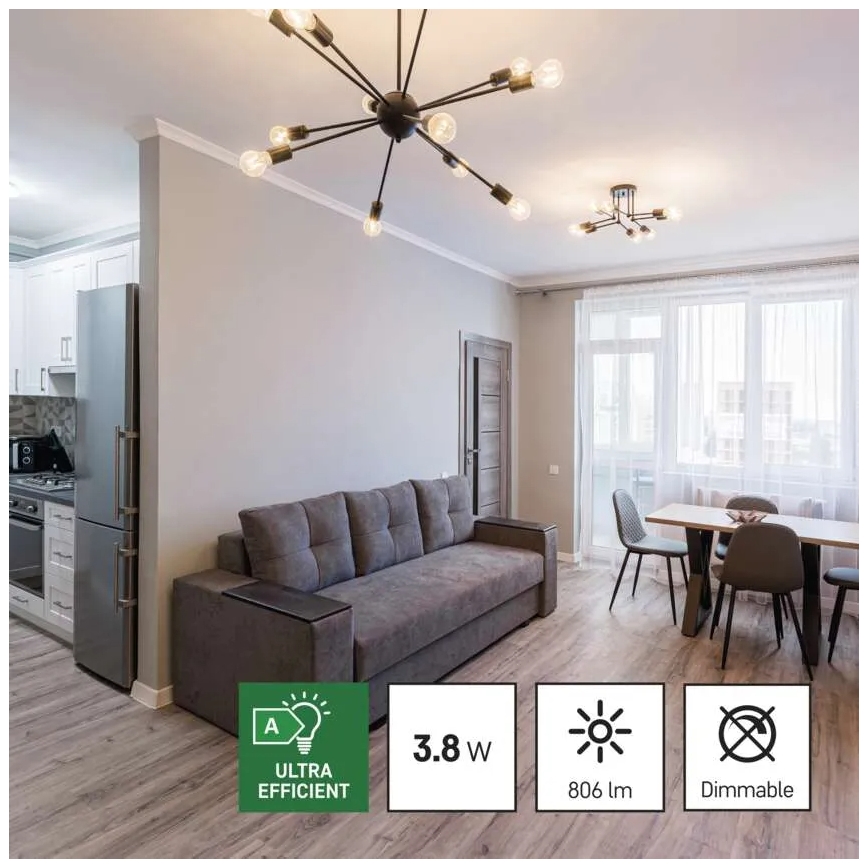 SÆT 3x LED-pære FILAMENT A60 E27/3,8W/230V 2700K Energiklasse A
