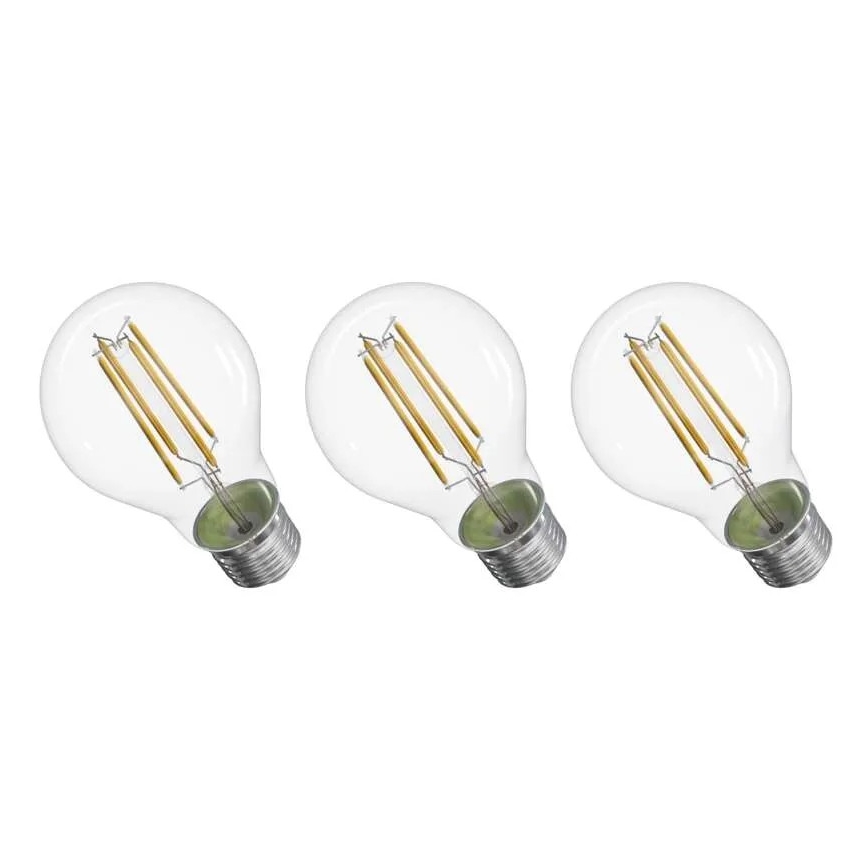 SÆT 3x LED-pære FILAMENT A60 E27/3,8W/230V 2700K Energiklasse A