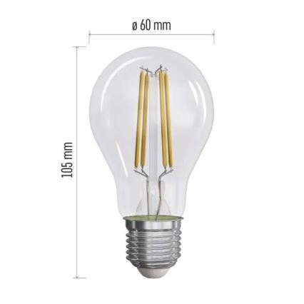 SÆT 3x LED-pære FILAMENT A60 E27/3,8W/230V 2700K Energiklasse A