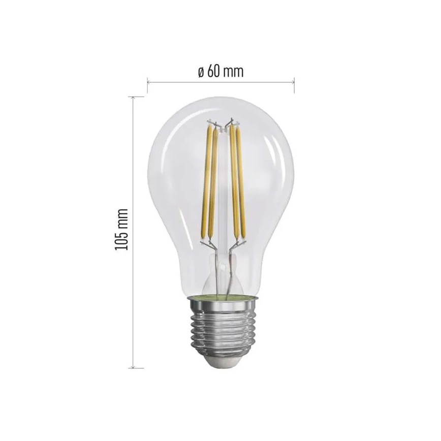 SÆT 3x LED-pære FILAMENT A60 E27/3,8W/230V 2700K Energiklasse A