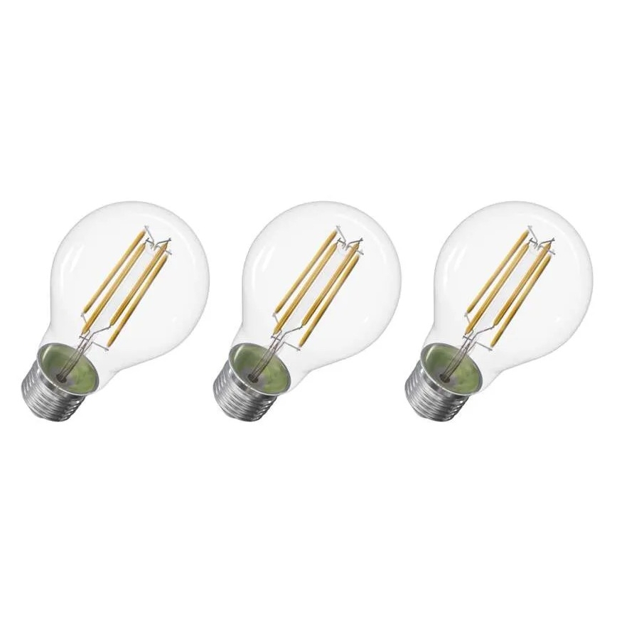SÆT 3x LED-pære FILAMENT A60 E27/3,8W/230V 4000K Energiklasse A