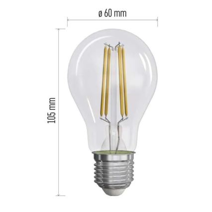 SÆT 3x LED-pære FILAMENT A60 E27/3,8W/230V 4000K Energiklasse A