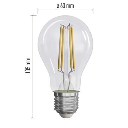 SÆT 3x LED-pære FILAMENT A60 E27/5W/230V 2700K Energiklasse A