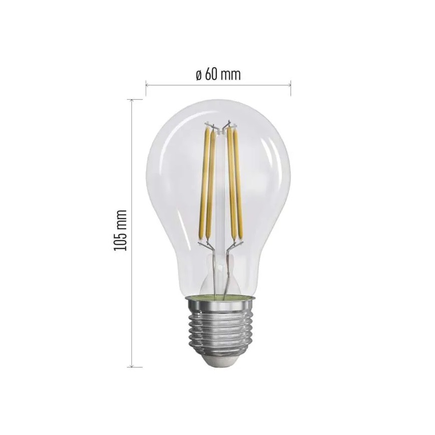 SÆT 3x LED-pære FILAMENT A60 E27/5W/230V 4000K Energiklasse A
