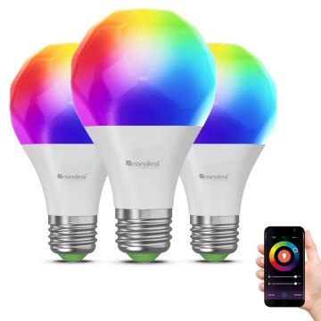 SÆT 3x LED-pære med RGBW-farver dæmpbar ESSENTIALS A60 E27/8,5W/230V CRI 90 2700-6500K Wi-Fi - Nanoleaf