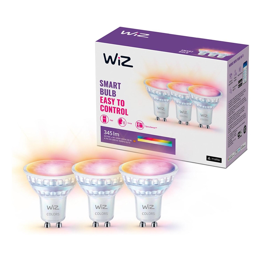 SÆT 3x LED-pære med RGBW-farver dæmpbar PAR16 GU10/4,7W/230V 2200-6500K Wi-Fi - WiZ