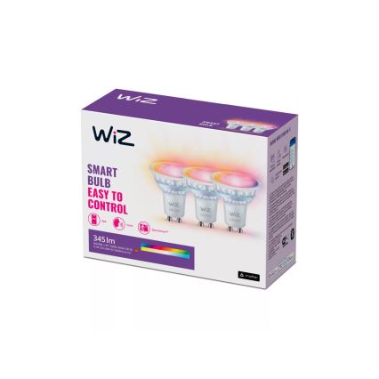 SÆT 3x LED-pære med RGBW-farver dæmpbar PAR16 GU10/4,7W/230V 2200-6500K Wi-Fi - WiZ