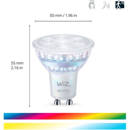 SÆT 3x LED-pære med RGBW-farver dæmpbar PAR16 GU10/4,7W/230V 2200-6500K Wi-Fi - WiZ