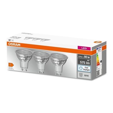 SÆT 3x LED-pære PAR16 GU10/6,9W/230V 6500K - Osram