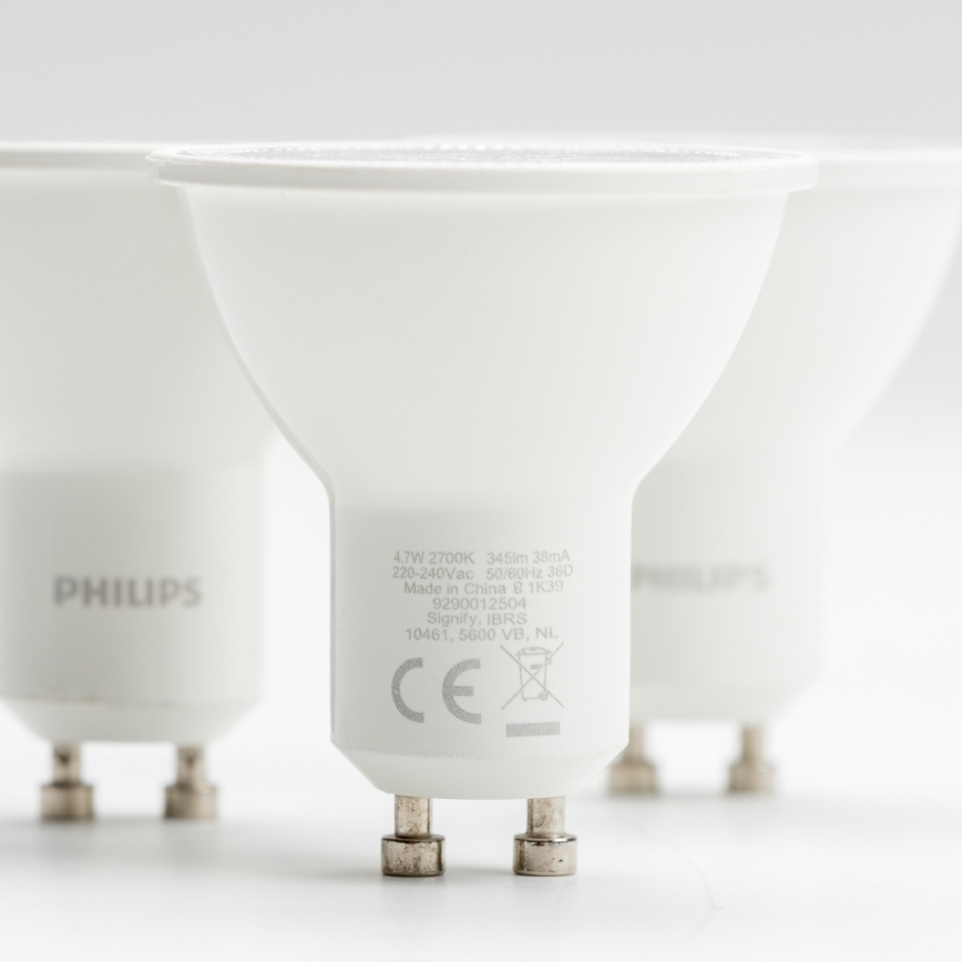 SÆT 3x LED-pære Philips GU10/4,7W/230V 2700K