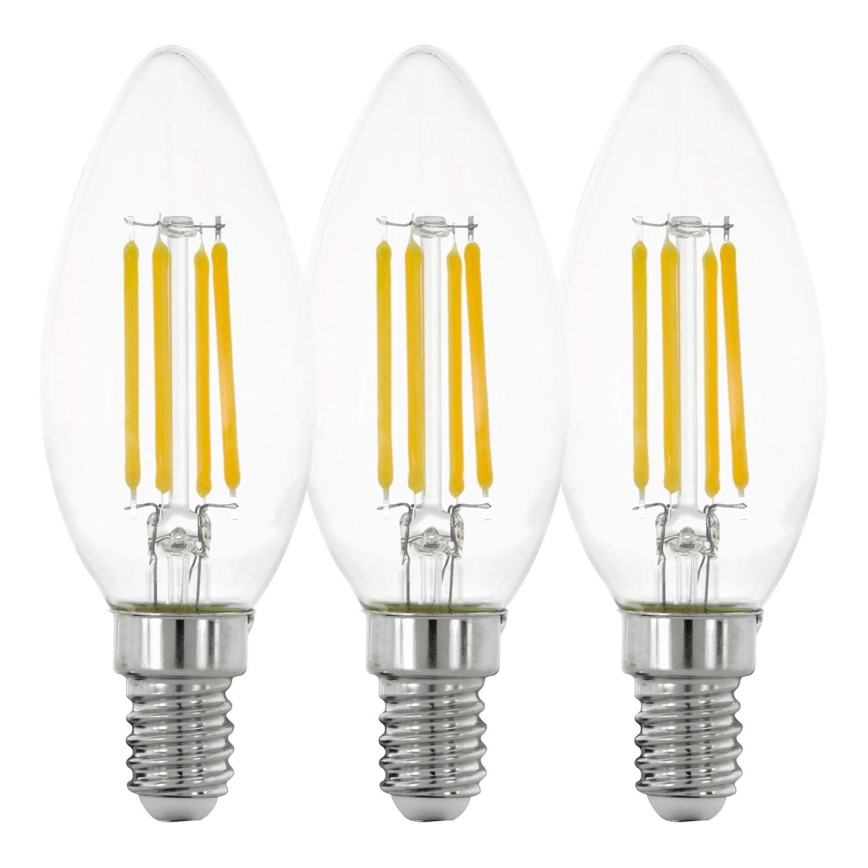 SÆT 3x LED-pære VINTAGE C35 E14/4W/230V 2700K - Eglo 12811