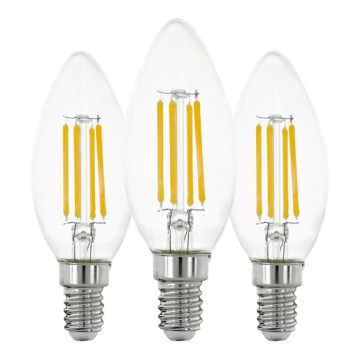 SÆT 3x LED-pære VINTAGE C35 E14/7W/230V 2700K - Eglo 110304