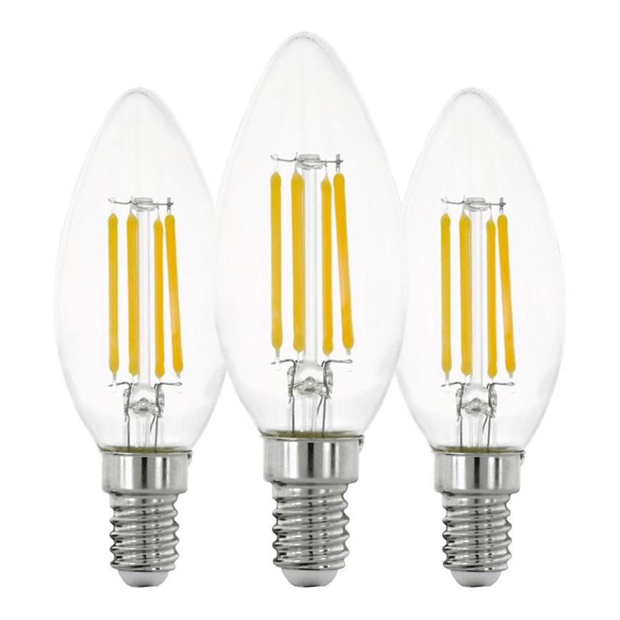 SÆT 3x LED-pære VINTAGE C35 E14/7W/230V 2700K - Eglo 110304