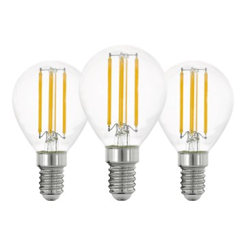 SÆT 3x LED-pære VINTAGE P45 E14/7W/230V 2700K - Eglo 110303