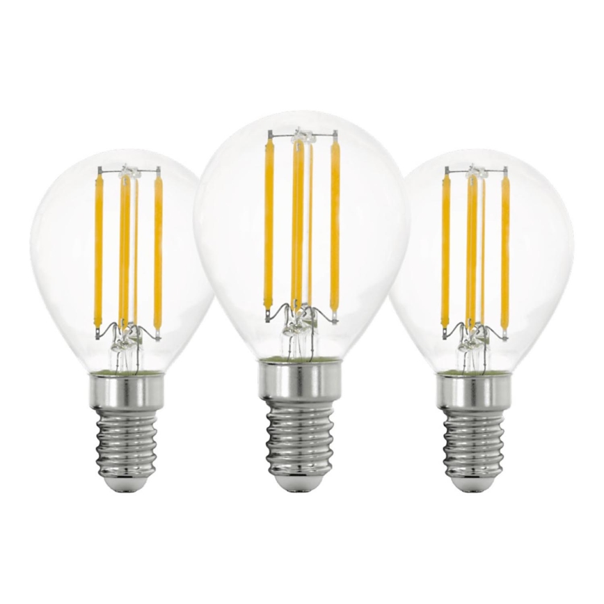 SÆT 3x LED-pære VINTAGE P45 E14/7W/230V 2700K - Eglo 110303