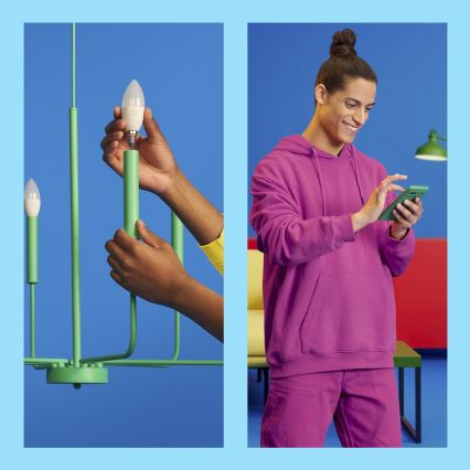 SÆT 3x LED RGBW Dæmpbar pære C37 E14/4,9W/230V 2200-6500K CRI 90 Wi-Fi - WiZ