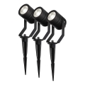 Sæt 3x LED RGBW dæmpbar udendørslampe SmartLife LED/3W/230V IP65 Wi‑Fi Tuya sort