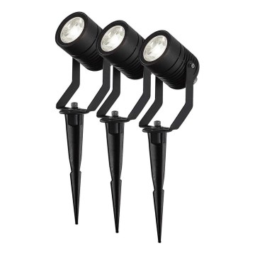 Sæt 3x LED RGBW dæmpbar udendørslampe SmartLife LED/3W/230V IP65 Wi‑Fi Tuya sort