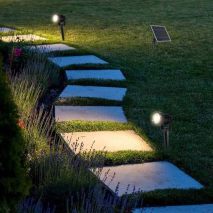 SÆT MED 3 LED Udendørs solcellelampe 3xLED/1,2W/3,7V IP65 3000K 4000 mAh