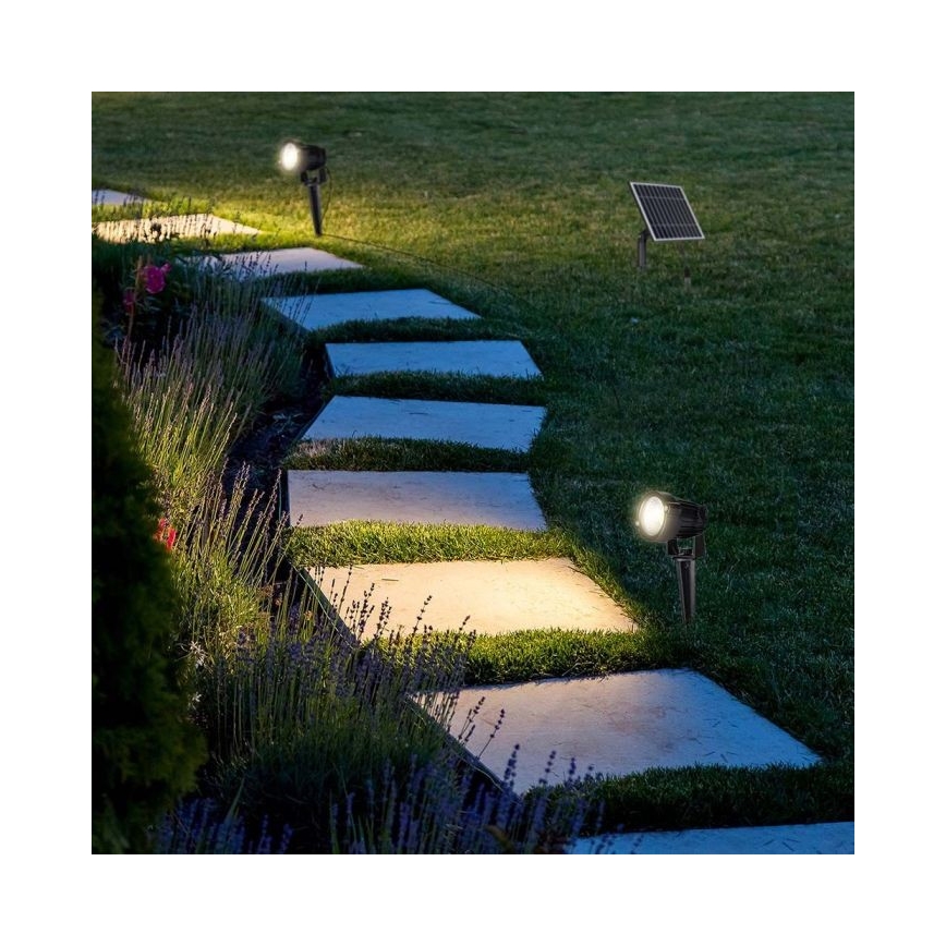 SÆT MED 3 LED Udendørs solcellelampe 3xLED/1,2W/3,7V IP65 3000K 4000 mAh