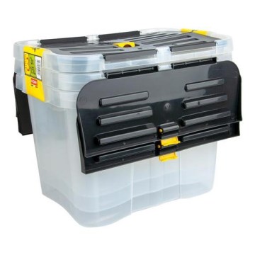 SÆT 3x Opbevaringsboks DRAGON 15 l sort/transparent
