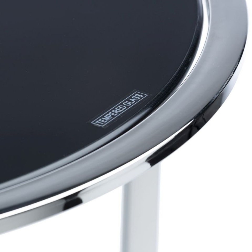 SÆT 3x Sofabord VANE skinnende krom/sort