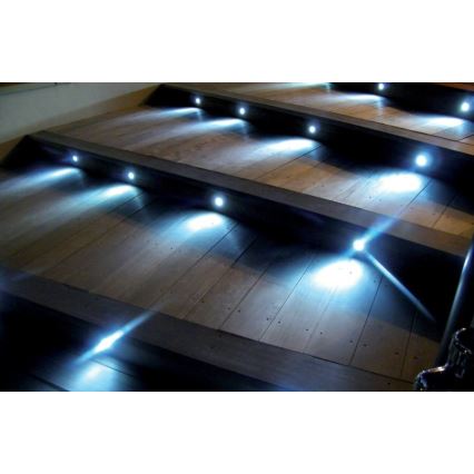 SÆT 3x Udendørs LED indbygningslampe EASY CONNECT LED/1,2W/230V blå IP67