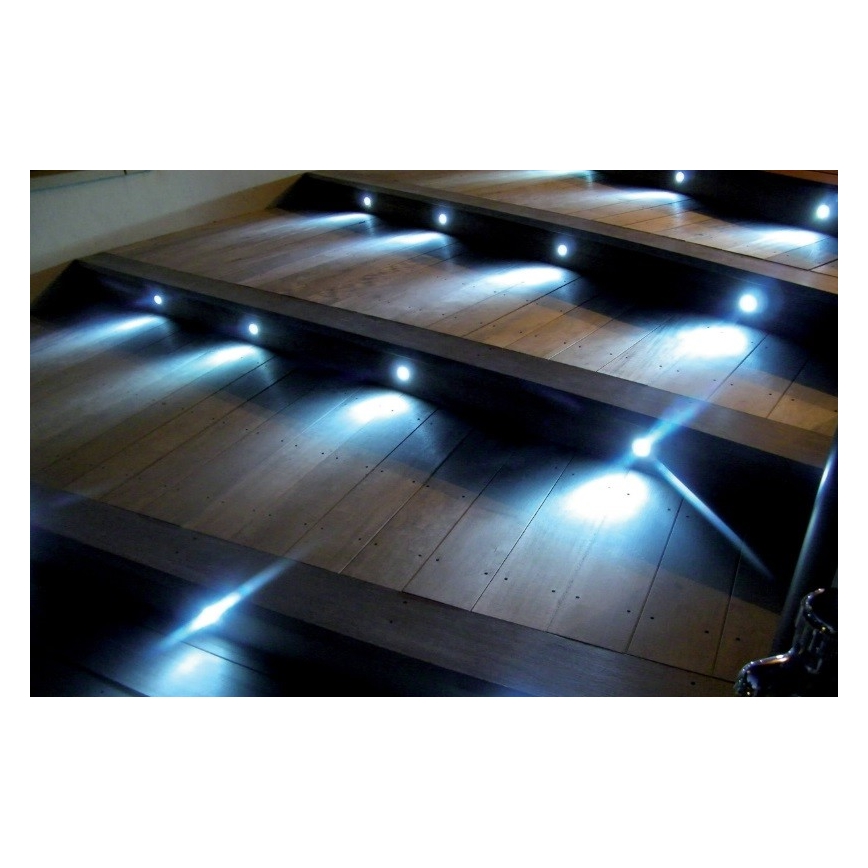 SÆT 3x Udendørs LED indbygningslampe EASY CONNECT LED/1,2W/230V blå IP67