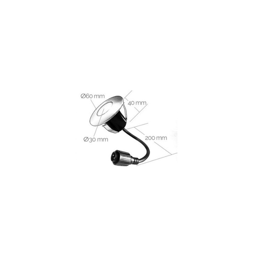 SÆT 3x Udendørs LED indbygningslampe EASY CONNECT LED/1,2W/230V blå IP67