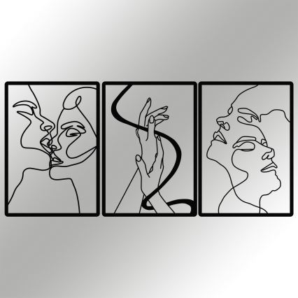SÆT 3x Vægdekoration 109x50 cm kærlighed metal