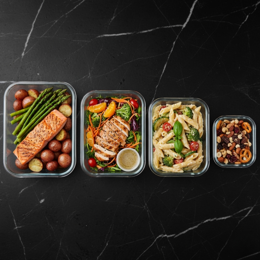 SÆT 4x madbeholdere, gennemsigtige/mintgrønne