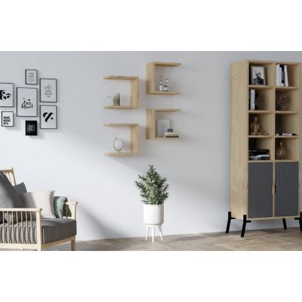 SÆT MED 4x Væghylde BASE brun