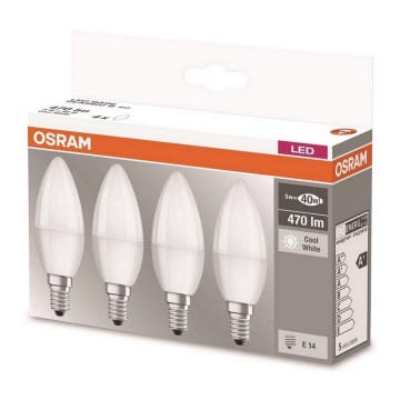 SÆT 4xLED Pære E14/5W/230V 4000K - Osram