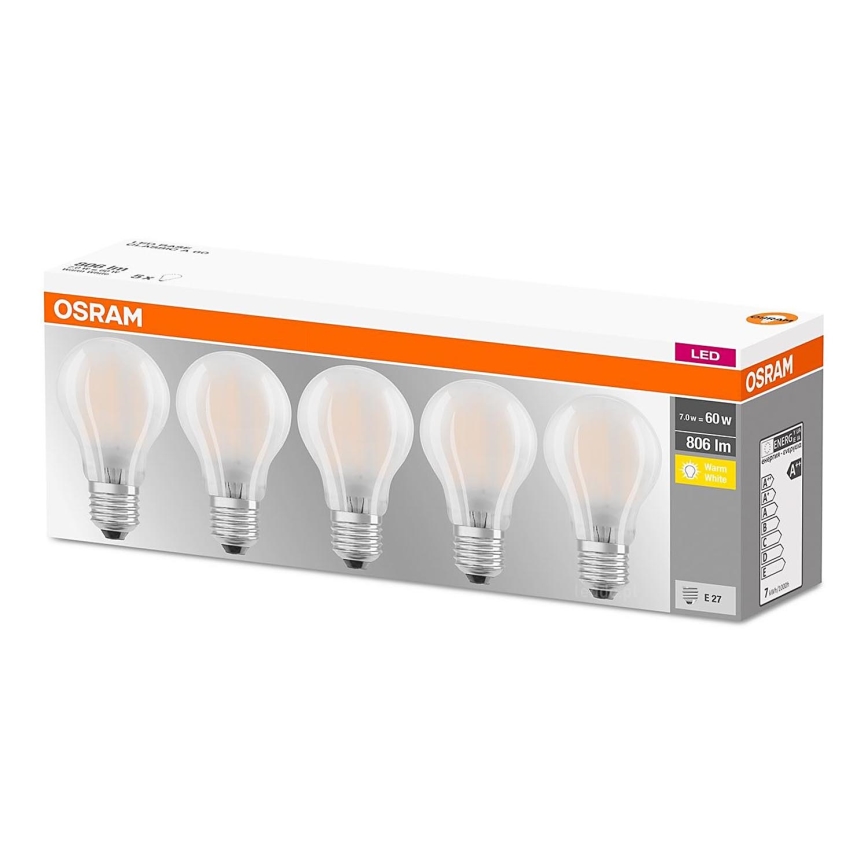 SÆT 5x LED-pære E27/7W/230V 2700K - Osram