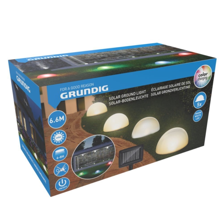 SÆT 5x LED solcellelampe LED/3,2V 600 mAh flerfarvet