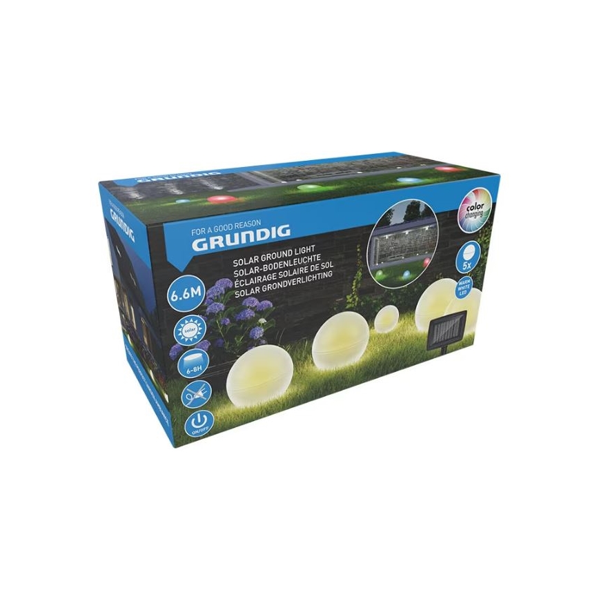 SÆT 5x LED solcellelampe LED/3,2V flerfarvet