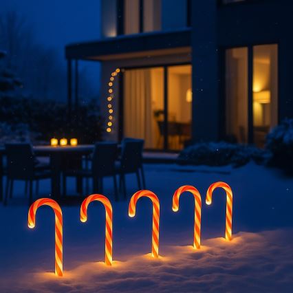 Sæt 5x LED udendørs juledekoration LED/2W/230V IP44 rød