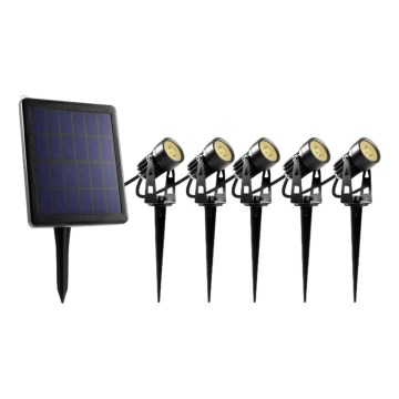 SÆT 5x LED udendørslampe med solpanel LED/4000 mAh IP44