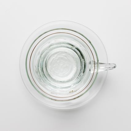 Sæt med 6 glas kopper med underkop, klar buket nr. 4