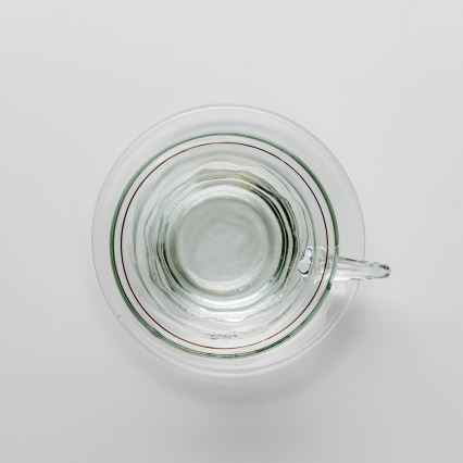 Sæt 6x glaskop med underkop transparent buket no. 2
