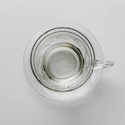 Sæt 6x glaskop med underkop transparent buket no. 3